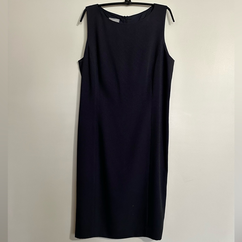 Vintage Liz Claiborne Black/Beige Tattersall Dress, Size 14P